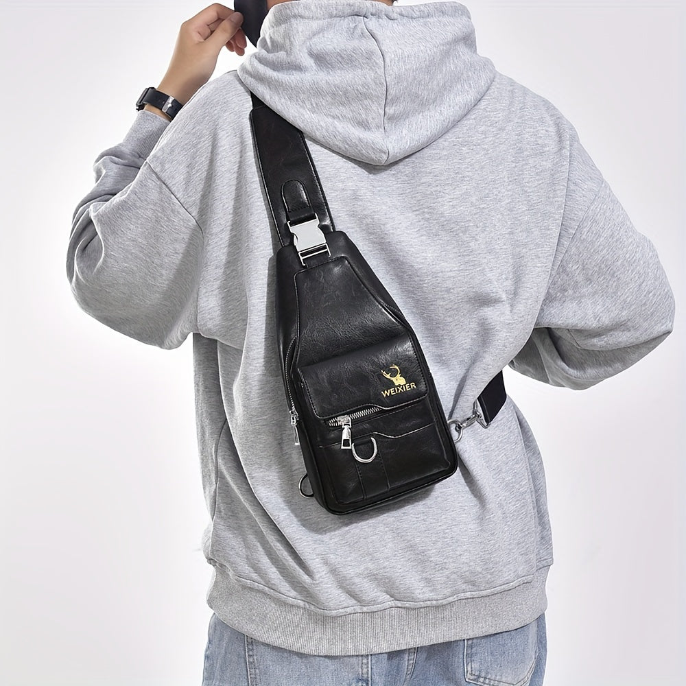 WEIXIER Leather Sling Bag