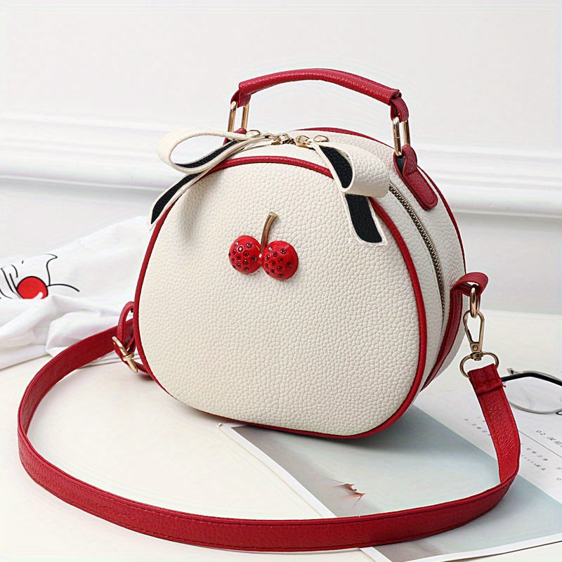 Cherry Charm Leather Crossbody Bag