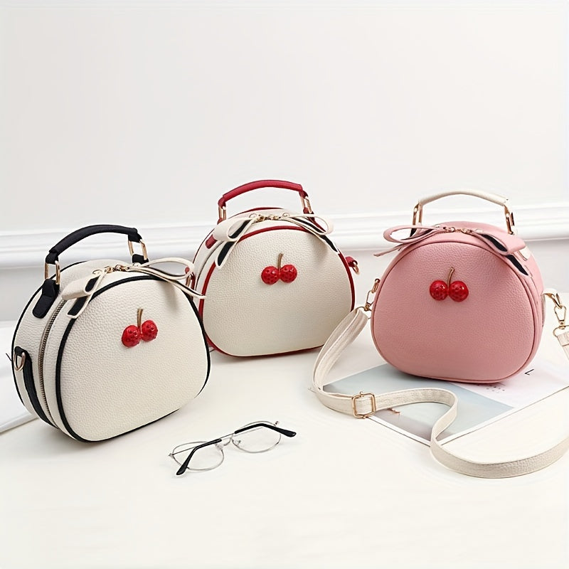 Cherry Charm Leather Crossbody Bag