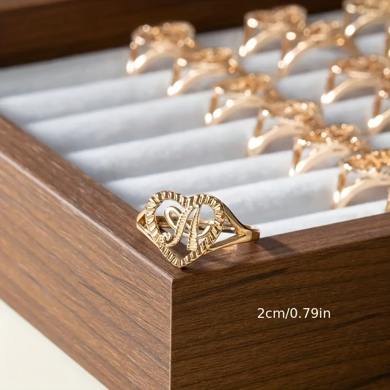 Golden Grace Initial Ring