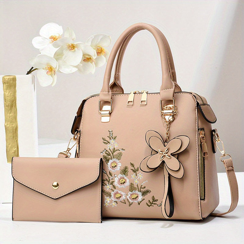 Camellia Bloom Handbag & Wallet Set