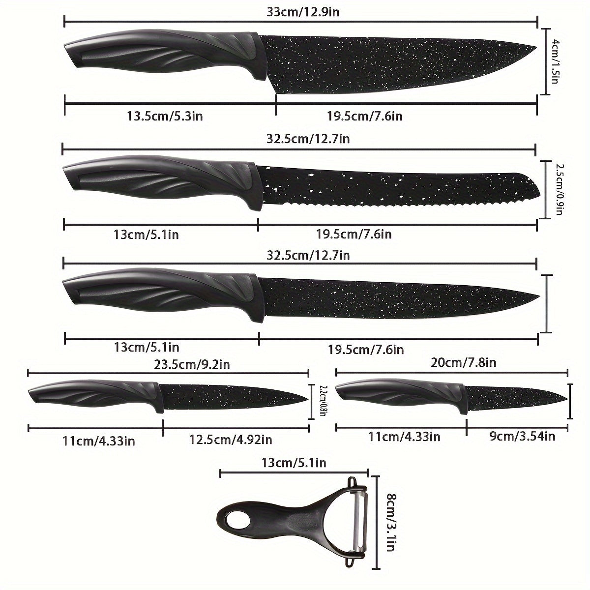 NoirSlice Kitchen Knife Set