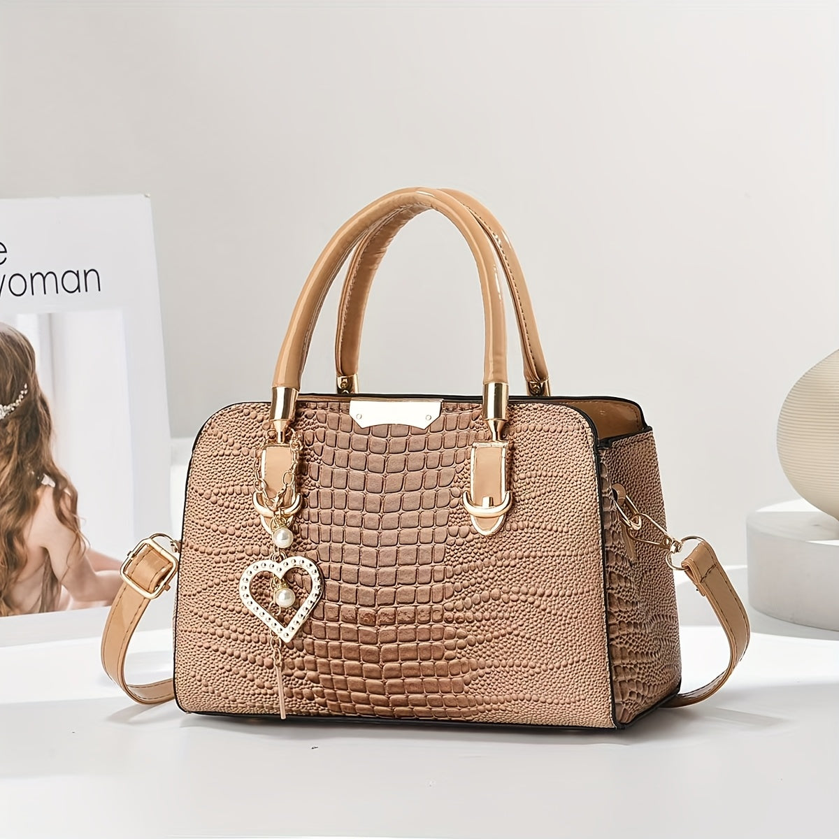 Klara Croc Carryall Purse