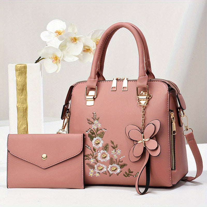 Camellia Bloom Handbag & Wallet Set