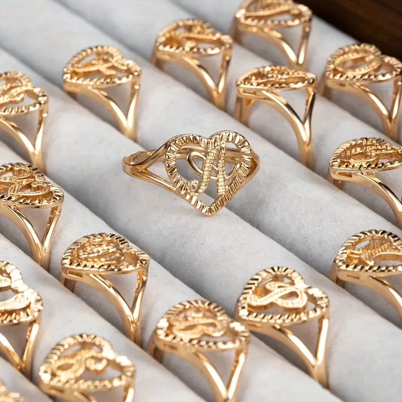 Golden Grace Initial Ring