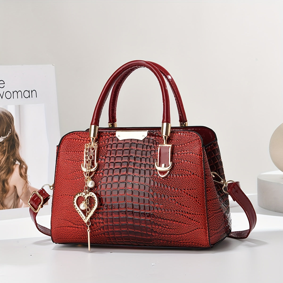 Klara Croc Carryall Purse