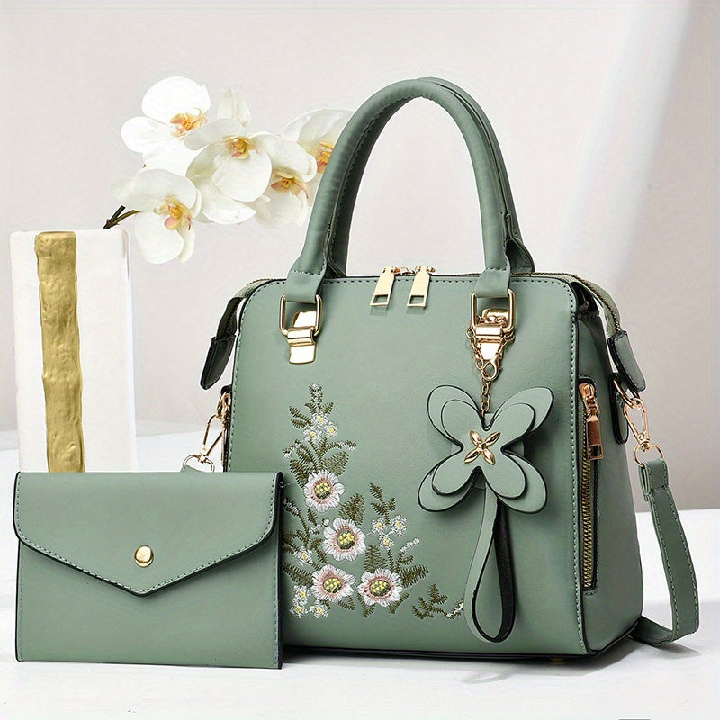 Camellia Bloom Handbag & Wallet Set