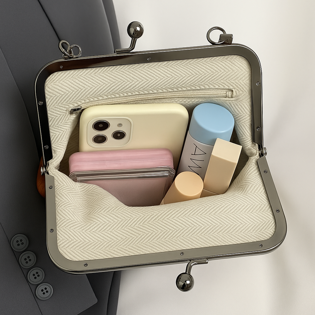 Grace Kisslock Leather Bag