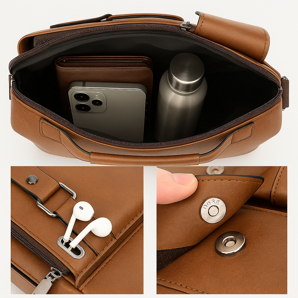 WEIXER Leather Messenger Crossbody