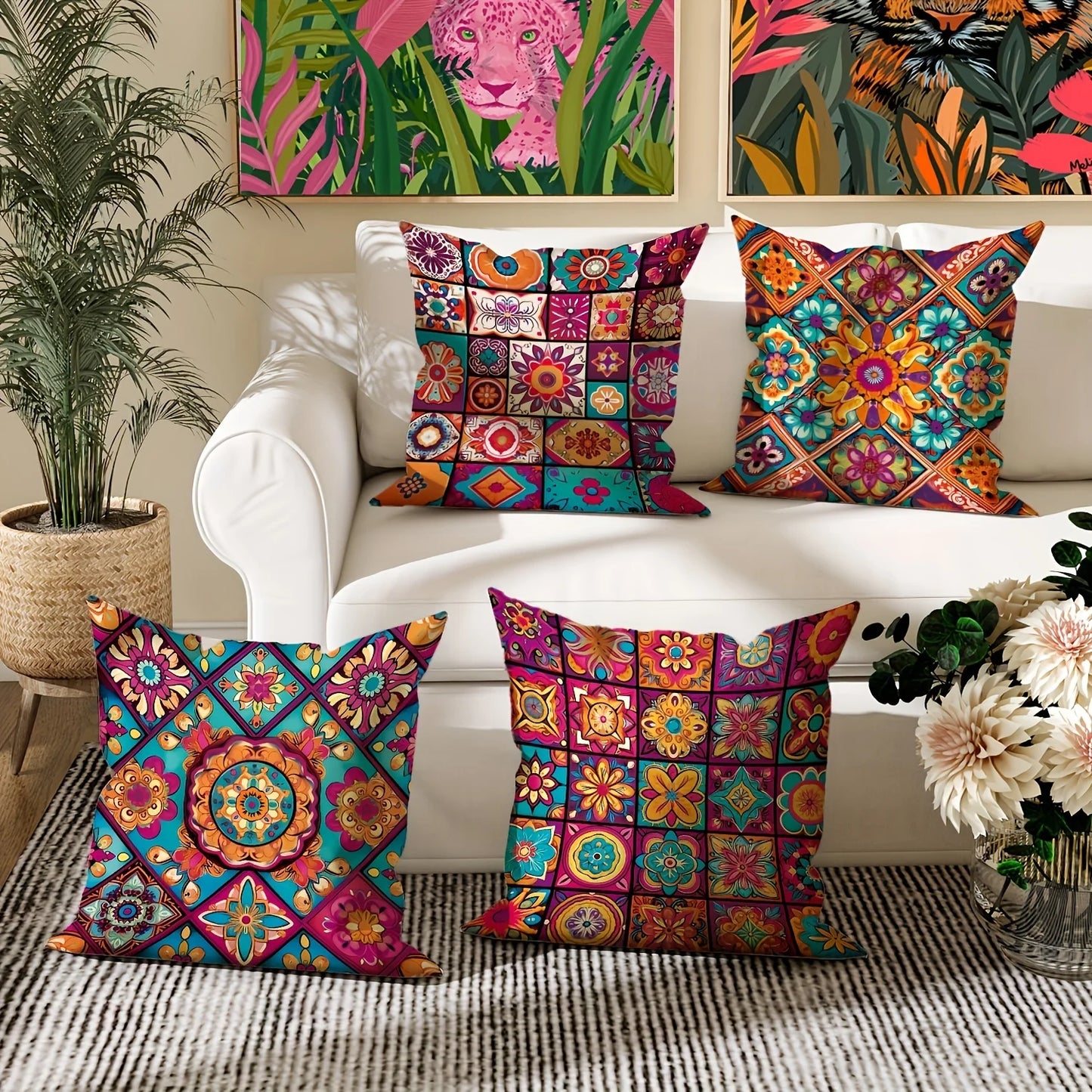 Bohemian Dreamscape Pillow Covers (4pc)