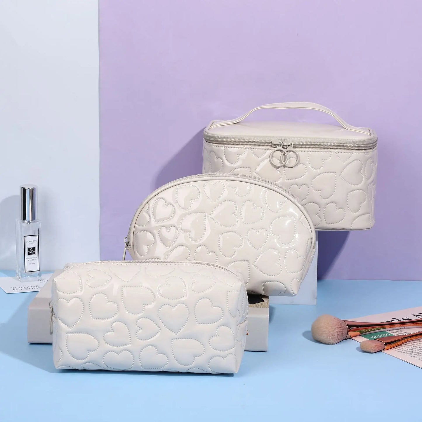 HeartBloom Makeup Bag Set (3PC)