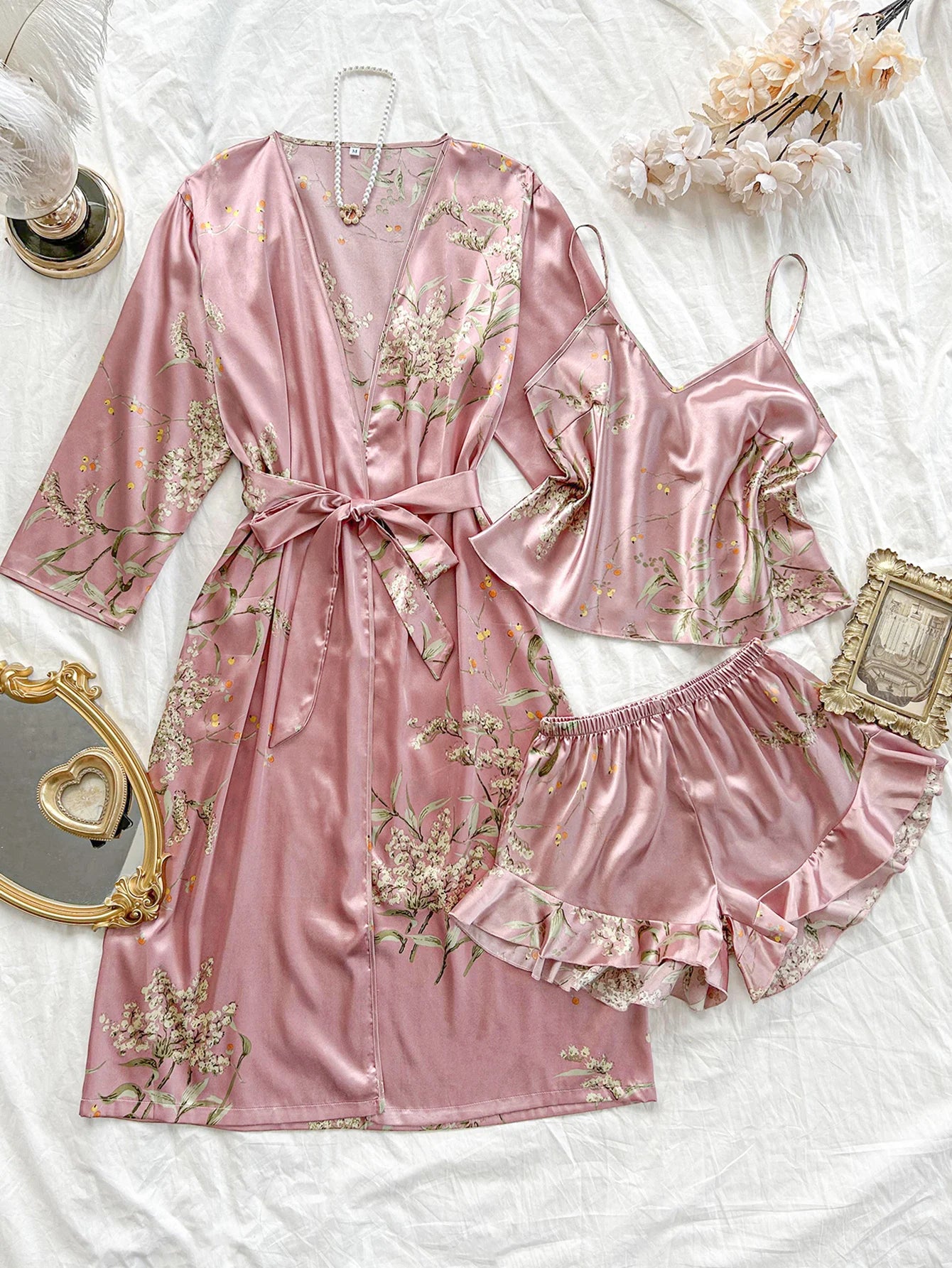 Sweet Dreams Floral Pajama Set (3pcs)