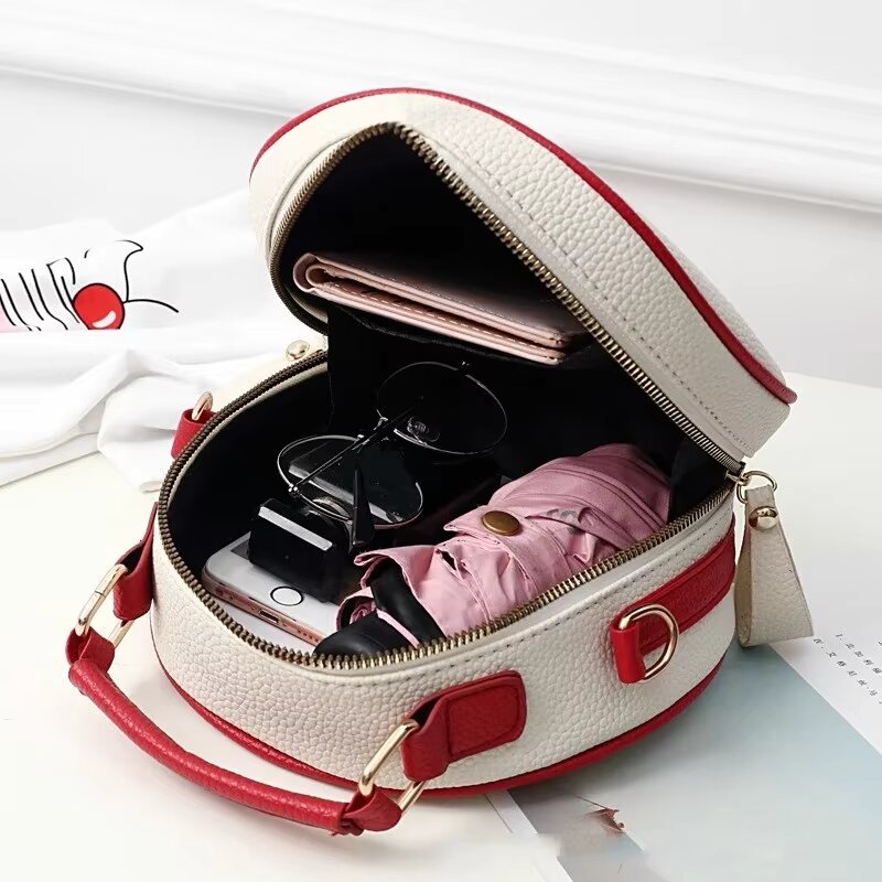 Cherry Charm Leather Crossbody Bag