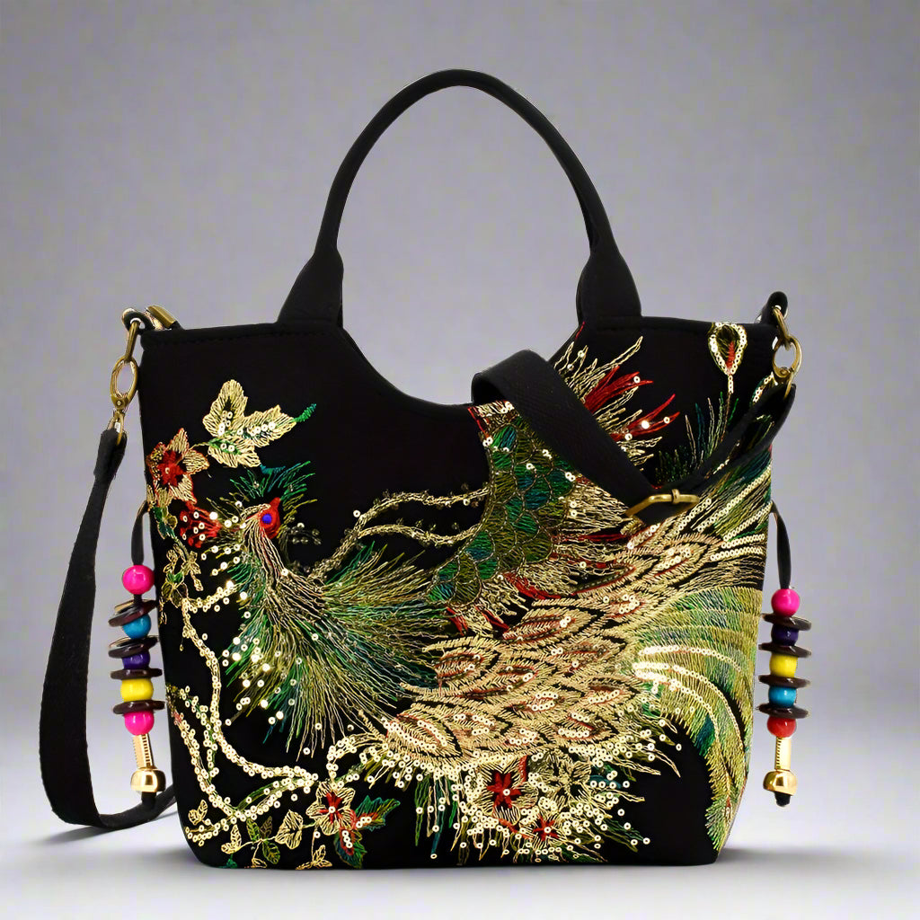 Phoenix Whisper Embroidered Bag