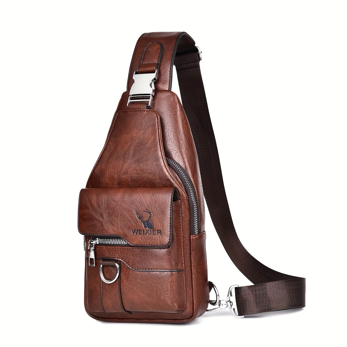 WEIXIER Leather Sling Bag