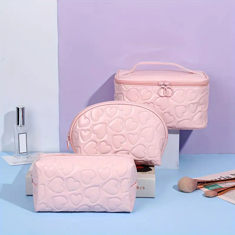 HeartBloom Makeup Bag Set (3PC)