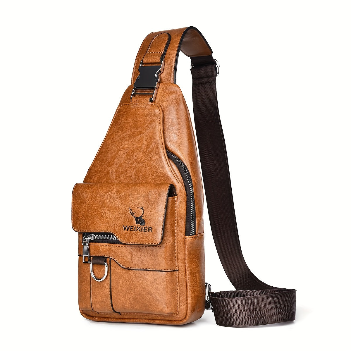 WEIXIER Leather Sling Bag