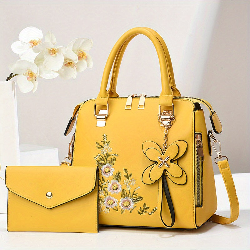 Camellia Bloom Handbag & Wallet Set