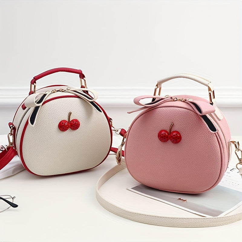Cherry Charm Leather Crossbody Bag