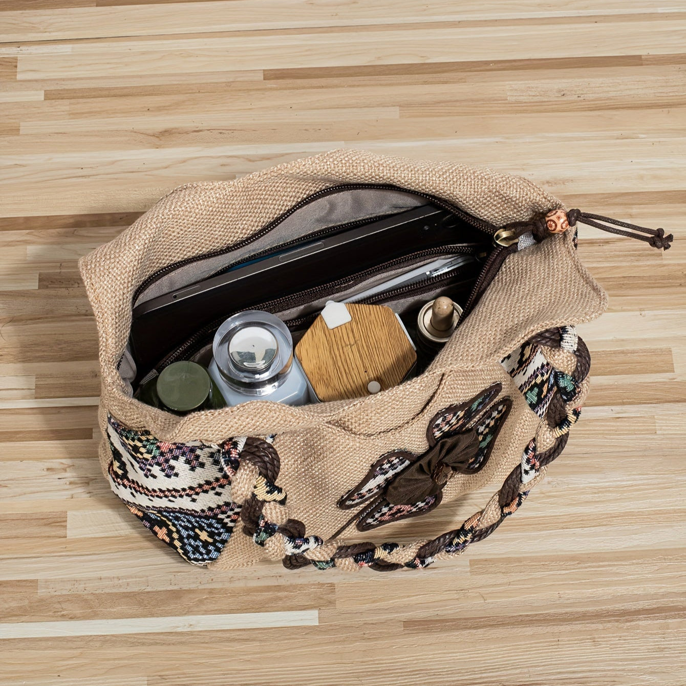 Wildflower Woven Tote Bag