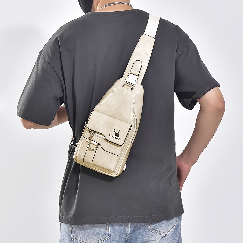 WEIXIER Leather Sling Bag