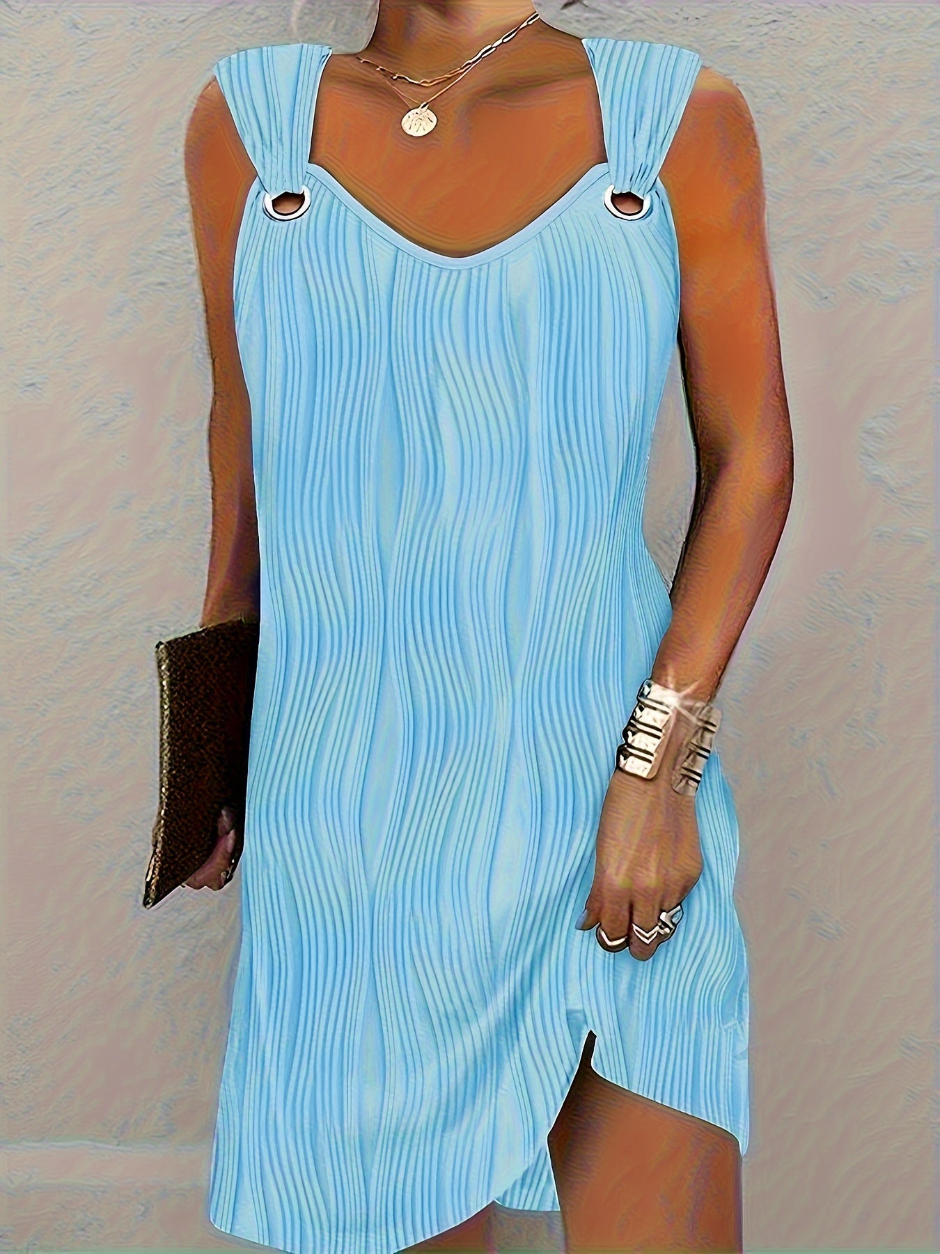 Velora Wave-Textured Dress