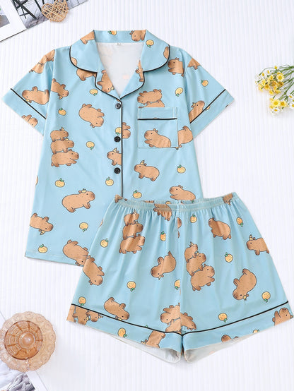 Capy Cozy Satin Pajama Set
