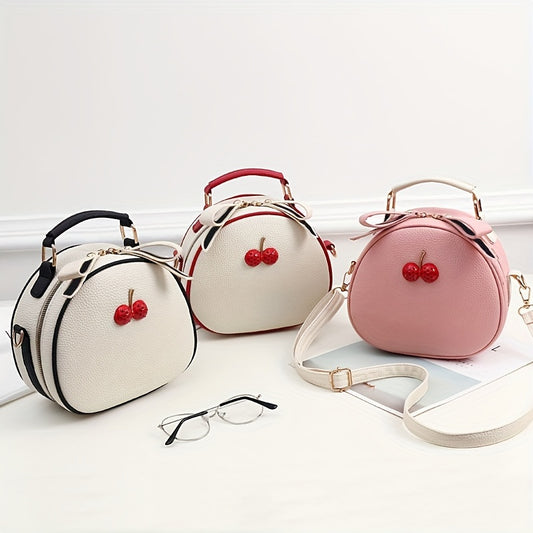 Cherry Charm Leather Crossbody Bag