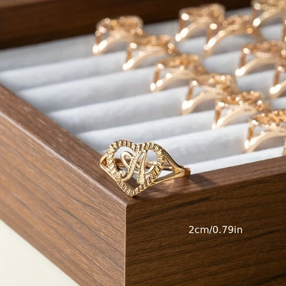 Golden Grace Initial Ring