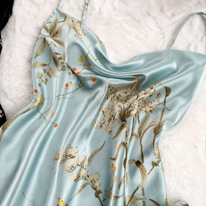 Silk Dream Floral Pajama Set (4pcs)