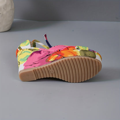 Petal & Pose Floral Wedge Heels