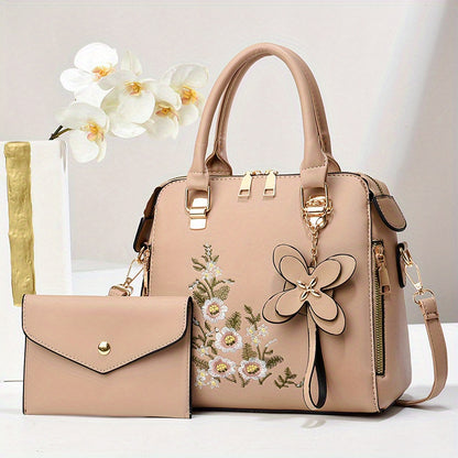 Camellia Bloom Handbag & Wallet Set