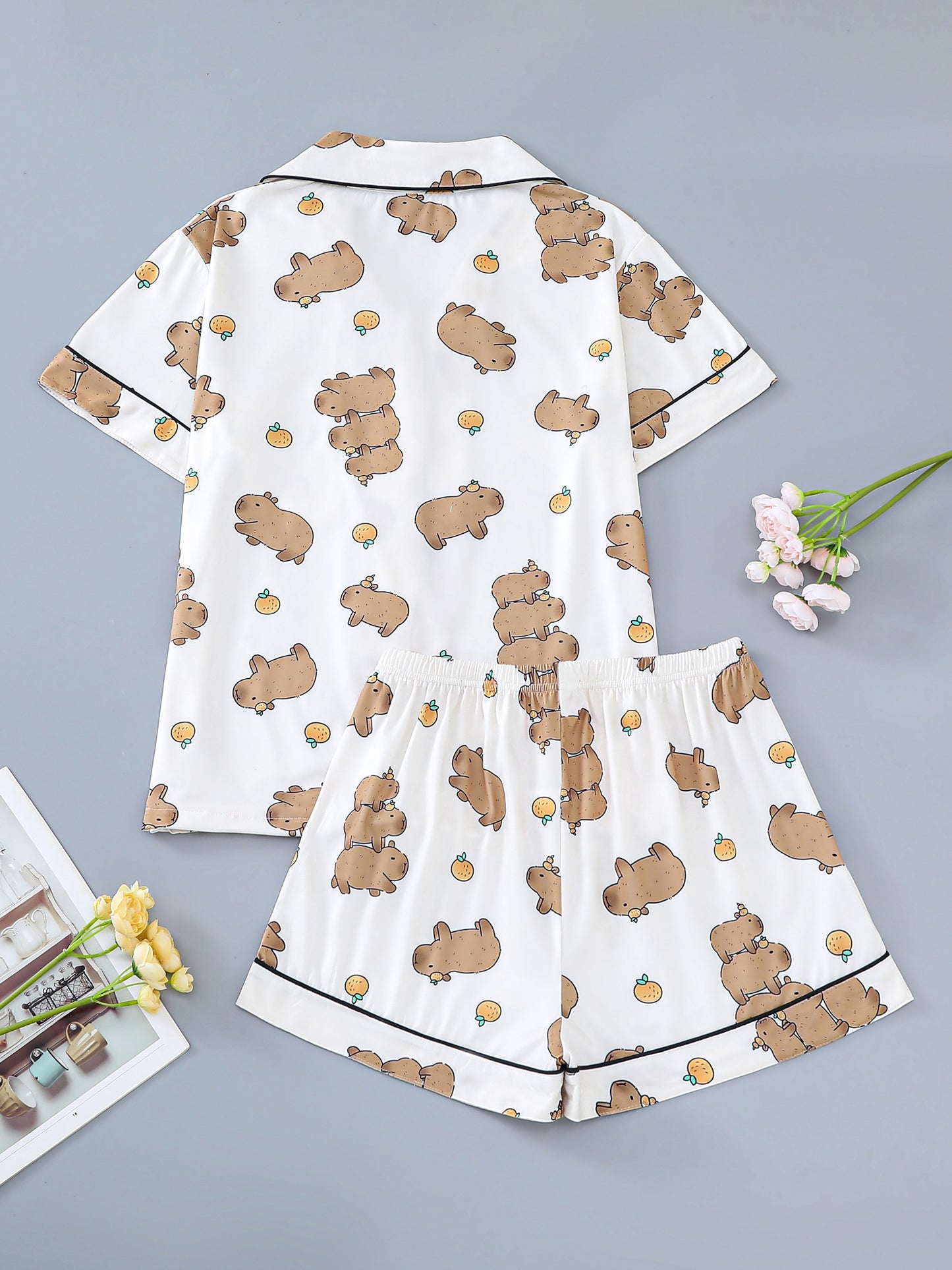 Capy Cozy Satin Pajama Set