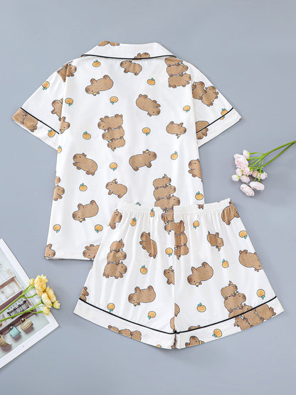 Capy Cozy Satin Pajama Set