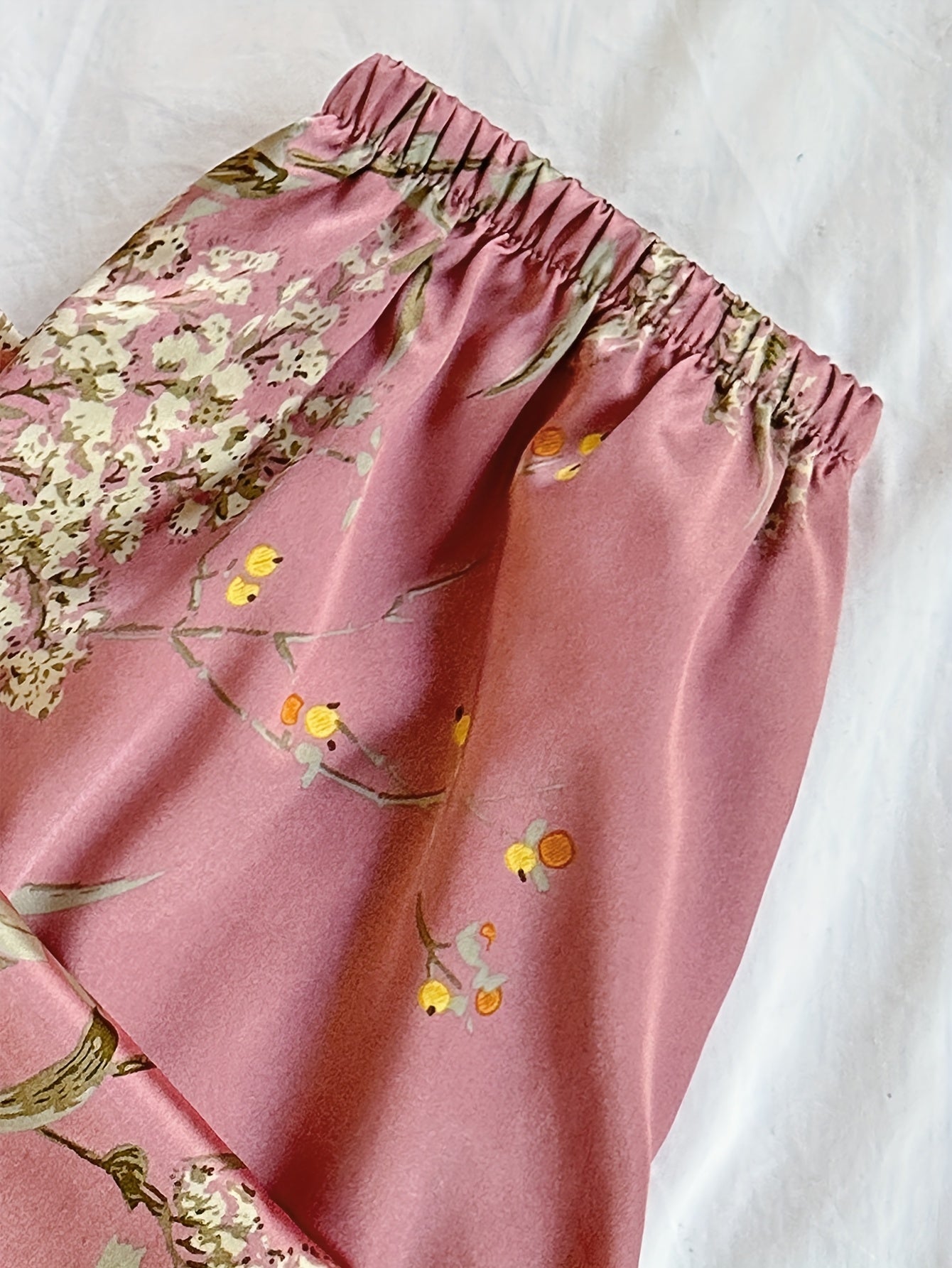 Eden Bloom Satin Pajama Set (2PC)