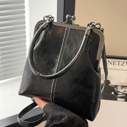 Grace Kisslock Leather Bag