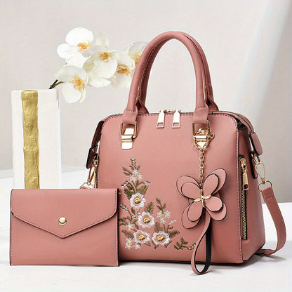 Camellia Bloom Handbag & Wallet Set