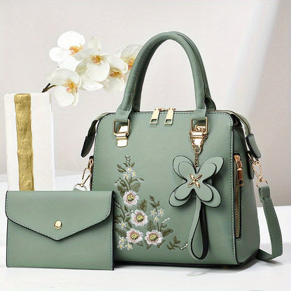 Camellia Bloom Handbag & Wallet Set