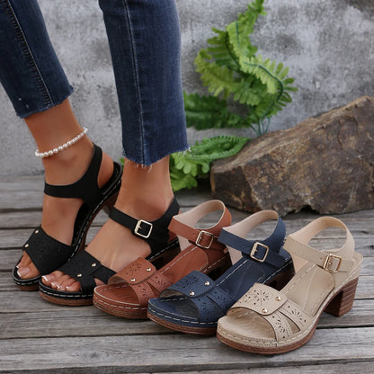 Daisy Charm Buckle Wedges