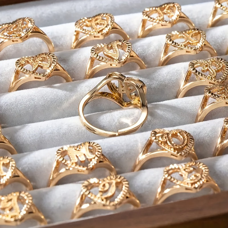 Golden Grace Initial Ring