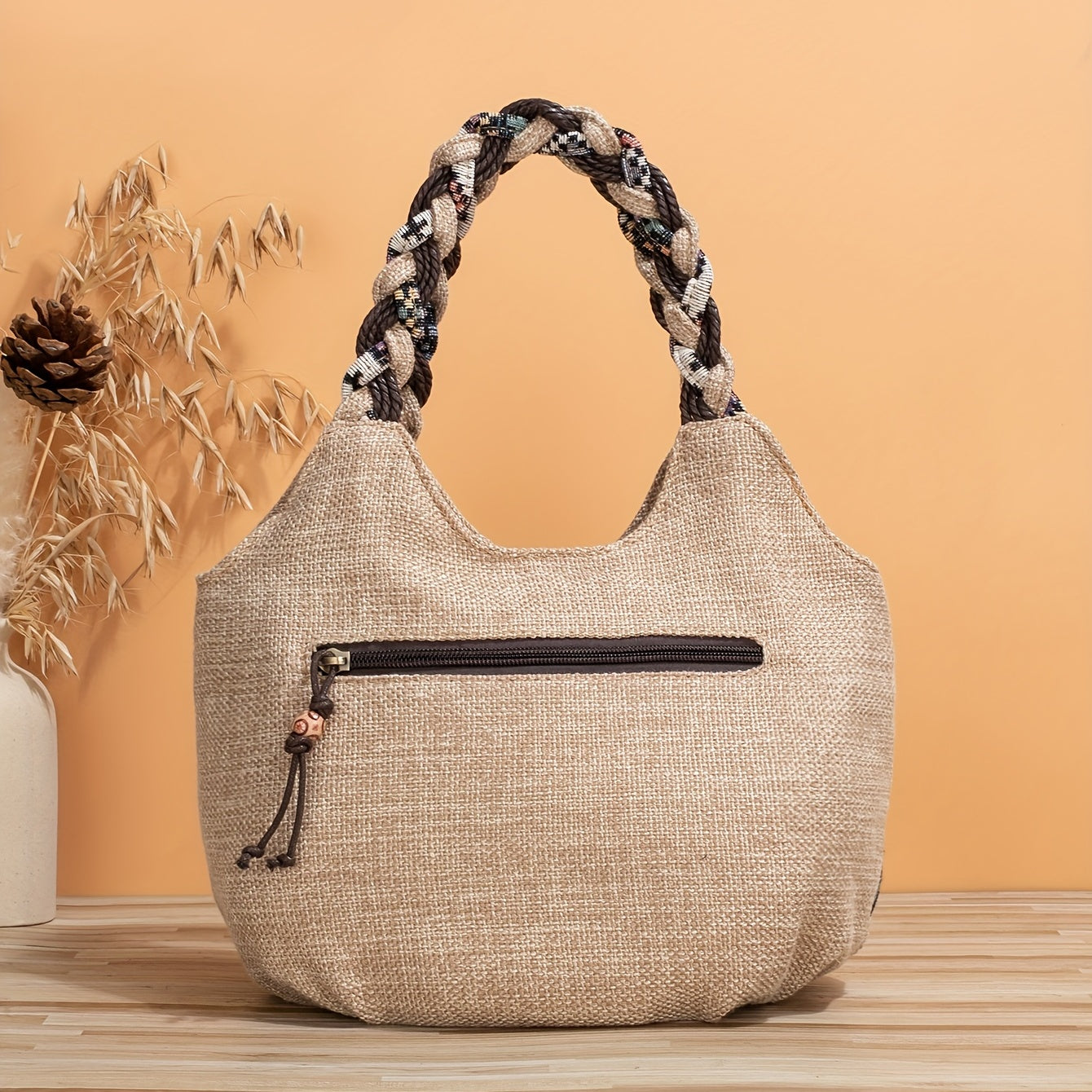 Wildflower Woven Tote Bag