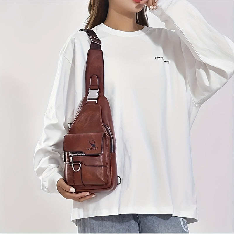 WEIXIER Leather Sling Bag