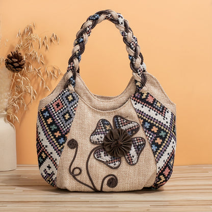 Wildflower Woven Tote Bag