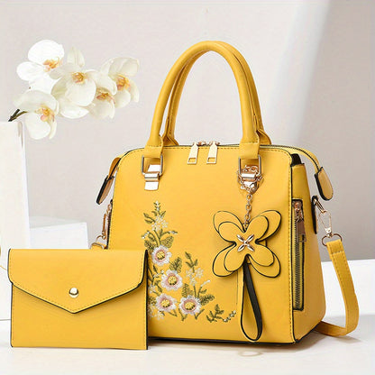 Camellia Bloom Handbag & Wallet Set